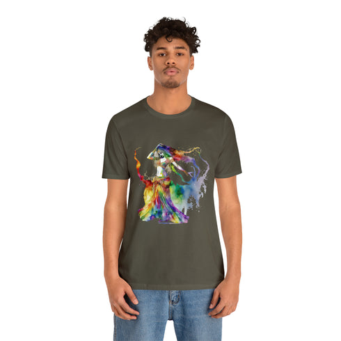 Rainbow Belly Dancer in Motion - Short Sleeve Tee